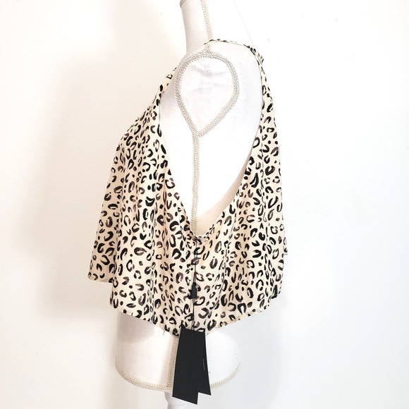 NEW!! 11. Honore PLUS SIZE 18 Tank Blouse Crop Top Curvy Animal Print Halter - Picture 5 of 13